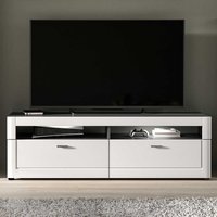 Weiß graues TV Lowboard in modernem Design zwei Schubladen von Möbel4Life