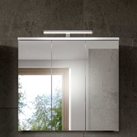 Weißer Bad Spiegelschrank optional mit Beleuchtung 65 cm breit von Möbel4Life