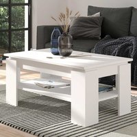 Weißer Couchtisch 100x45x60 cm rechteckiger Tischplatte von Möbel4Life