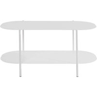 Weißer Metall Wohnzimmer Tisch in ovaler Form 100 cm breit von Möbel4Life