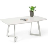 Weißer Wohnzimmer Tisch 110x46x60 cm Metall Bügelgestell von Möbel4Life
