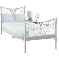 Weißes Bett aus Metall Vintage Design von Möbel4Life