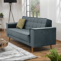 Wohnzimmer Couch Retro Stil aus Samtvelours Federkern Polsterung von Möbel4Life