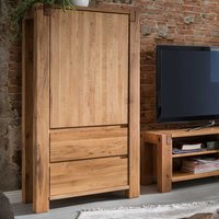 Wohnzimmer Highboard aus Eiche Massivholz 155 cm hoch von Möbel4Life