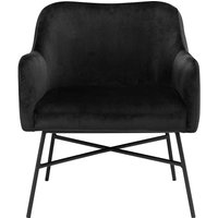 Wohnzimmer Sessel in Schwarz Samt Metall Vierfußgestell von Möbel4Life