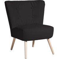 Wohnzimmer Sessel schwarz klein im Retrostil 80 cm hoch von Möbel4Life