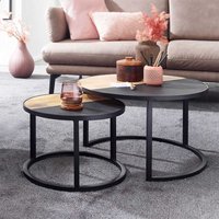 Zweisatztisch mit runden Tischplatten Industry und Loft Stil (zweiteilig) von Möbel4Life