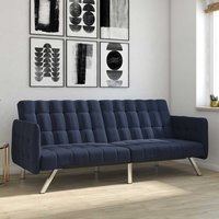 Zweisitzer Schlafsofa Blau aus Webstoff Fußgestell aus Metall von Möbel4Life