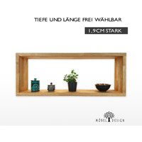 Eiche Massivholz Wandregal - 16-23cm Tief Schwebendes Bücherregal Aus Stabverleimt Versch. Größen von MoebelDesign
