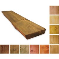 Massivholz Wandregal Mit Baumkante 14-17cm Tief/4cm Stark - Versch. Farben Und Größen Individualisierbar Holzregal von MoebelDesign