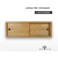 Nachttisch Schwebend - Mini Sideboard Regal Mit Schiebetüren Eiche Massiv von MoebelDesign