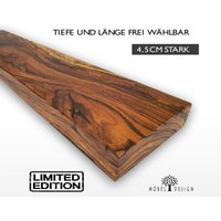 Zebrano Massivholz Regal 14-24cm Tief/4, 5cm Stark Diverse Längen - Wandboard Schwebendes Wandregal Aus Zebranoholz von MoebelDesign