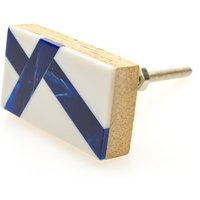 1 Möbelknopf Weiss Blau Holz Resin Harz Modern Möbelknöpfe Möbelgriffe Möbelknauf Shabby Kommode No. 133Gn von MoebelKnopfKunst
