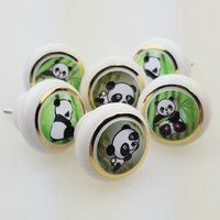 6Er Set Kleine Möbelknöpfe Kunststoff Möbelgriffe Möbelknopf Möbelknauf Shabby Kommode Panda Weiss | Lieferung Mit Schraube von MoebelKnopfKunst