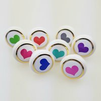 8Er Set Kleine Möbelknöpfe Kunststoff Möbelgriffe Möbelknopf Möbelknauf Keramik Shabby Kommode Herz Mix Voll W | Lieferung Mit Schraube von MoebelKnopfKunst