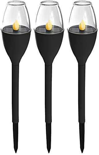 3er Set LED Solar Fackel Gartenfackel Garten Wegeleuchte Solarfackel Leuchte Flamme Gartenlicht Licht - Automatisch EIN/AUS - Dämmerungssensor - 38cm von Stephans Möbelbörse