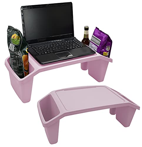 Möbelbörse Betttablett Frühstückstablett Laptoptisch Tablett Serviertablett Tisch PC Ständer Bett Couch | pflegeleicht | Kunststoff (Rosa), L x B x H ca. : 59,5cm x 30,5cm x 21,5cm von Möbelbörse