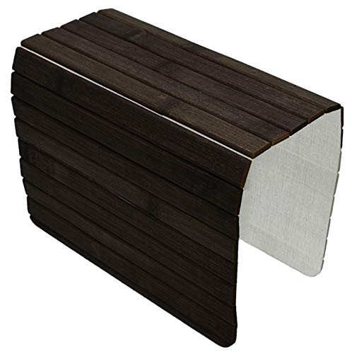 Möbelbörse 2er Set Sofatablett aus Bambus Tablett Flexablage Ablage Armlehne Sofa Couch Armlehnentablett für Getränke, Snacks etc. (Dunkelbraun) von Möbelbörse