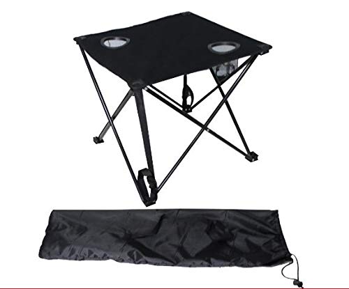 Möbelbörse Campingtisch faltbar mit 2 Getränkehalter Klapptisch Falttisch Gartentisch Tisch Schwarz von Möbelbörse