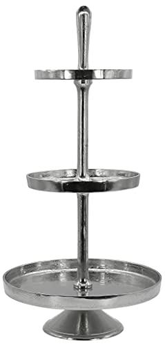 Möbelbörse Etagere - Höhe 76cm - 3-stöckig - Obstschale Obstkorb Gebäckschale Obst Schale Silber Vintage Metall Möbelbörse Etagere - Höhe 76cm - 3-stöckig - Obstschale Obstkorb Gebäckschale Obst Schale Silber Vintage Metall von Möbelbörse