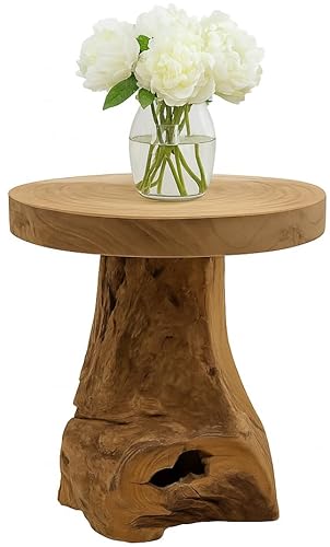 Möbelbörse Teak Hocker Sitzhocker Blumenhocker Beistelltisch Nachttisch Pflanzenhocker Blumenpodest Holz von Möbelbörse