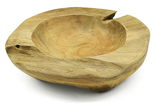 Möbelbörse Teakholzschale Durchmesser 19cm Teakholz Schale Obstschale Holz Deko Schale Massiv Hochwertig von Möbelbörse