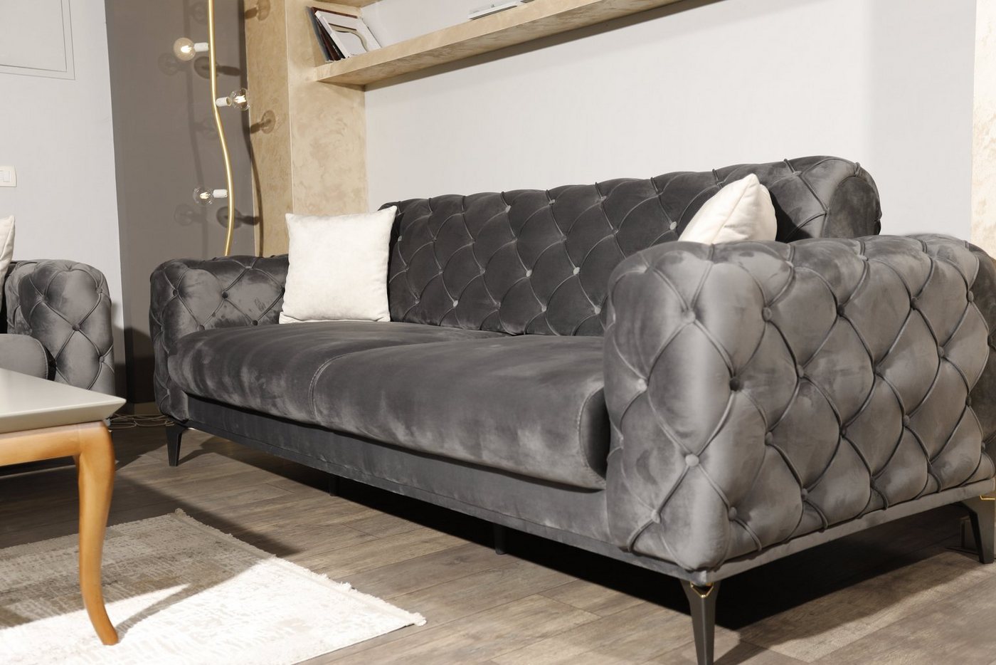 Möbeldreams Chesterfield-Sofa Chesterfield-Sofa Arizona Two Modern 3er mit Schlaffunktion, Schlaffunktion von Möbeldreams