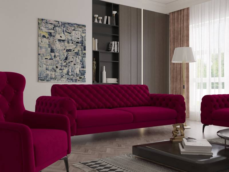 Möbeldreams Chesterfield-Sofa Sofa-Set Arizona Chesterfield Schlaffunktion 3-2-1 .3-3-1 .3-1 .2-1, Schlaffunktion von Möbeldreams