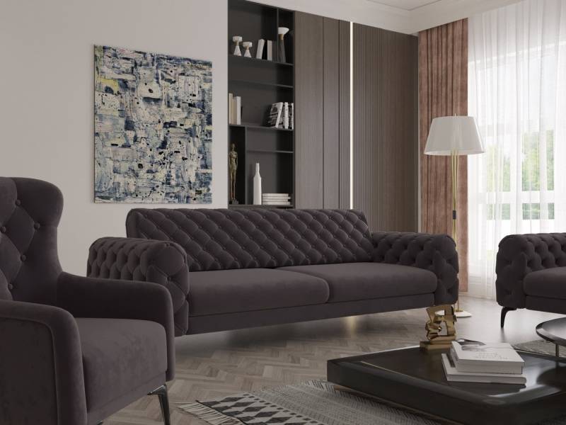 Möbeldreams Chesterfield-Sofa Sofa-Set Arizona Chesterfield Schlaffunktion 3-2-1 .3-3-1 .3-1 .2-1, Schlaffunktion von Möbeldreams