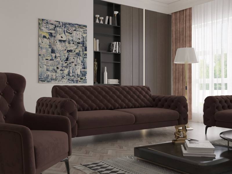 Möbeldreams Chesterfield-Sofa Sofa-Set Arizona Chesterfield Schlaffunktion 3-2-1 .3-3-1 .3-1 .2-1, Schlaffunktion von Möbeldreams
