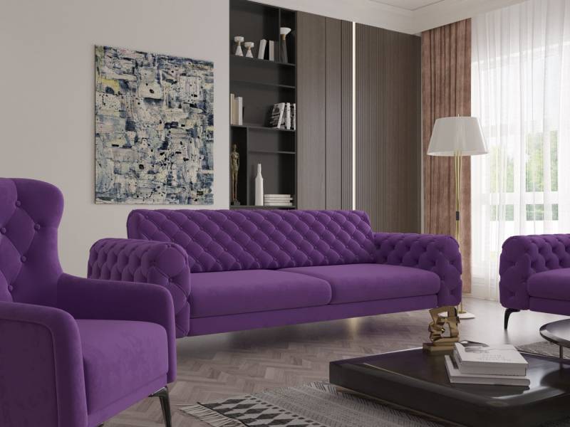 Möbeldreams Chesterfield-Sofa Sofa-Set Arizona Chesterfield Schlaffunktion 3-2-1 .3-3-1 .3-1 .2-1, Schlaffunktion von Möbeldreams
