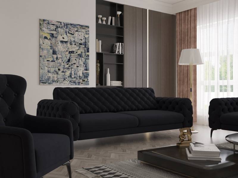 Möbeldreams Chesterfield-Sofa Sofa-Set Arizona Chesterfield Schlaffunktion 3-2-1 .3-3-1 .3-1 .2-1, Schlaffunktion von Möbeldreams