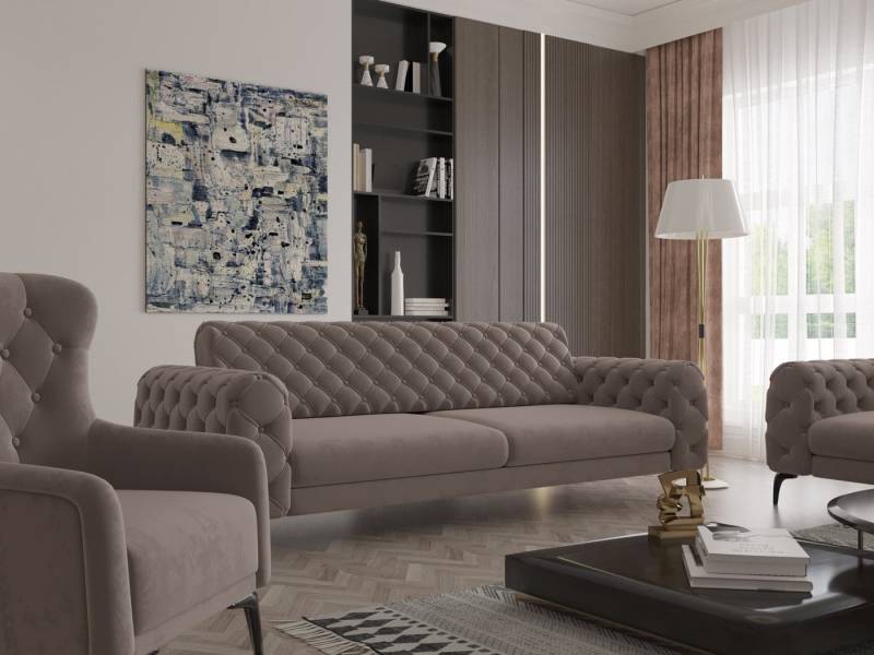 Möbeldreams Chesterfield-Sofa Sofa-Set Arizona Chesterfield Schlaffunktion 3-2-1 .3-3-1 .3-1 .2-1, Schlaffunktion von Möbeldreams