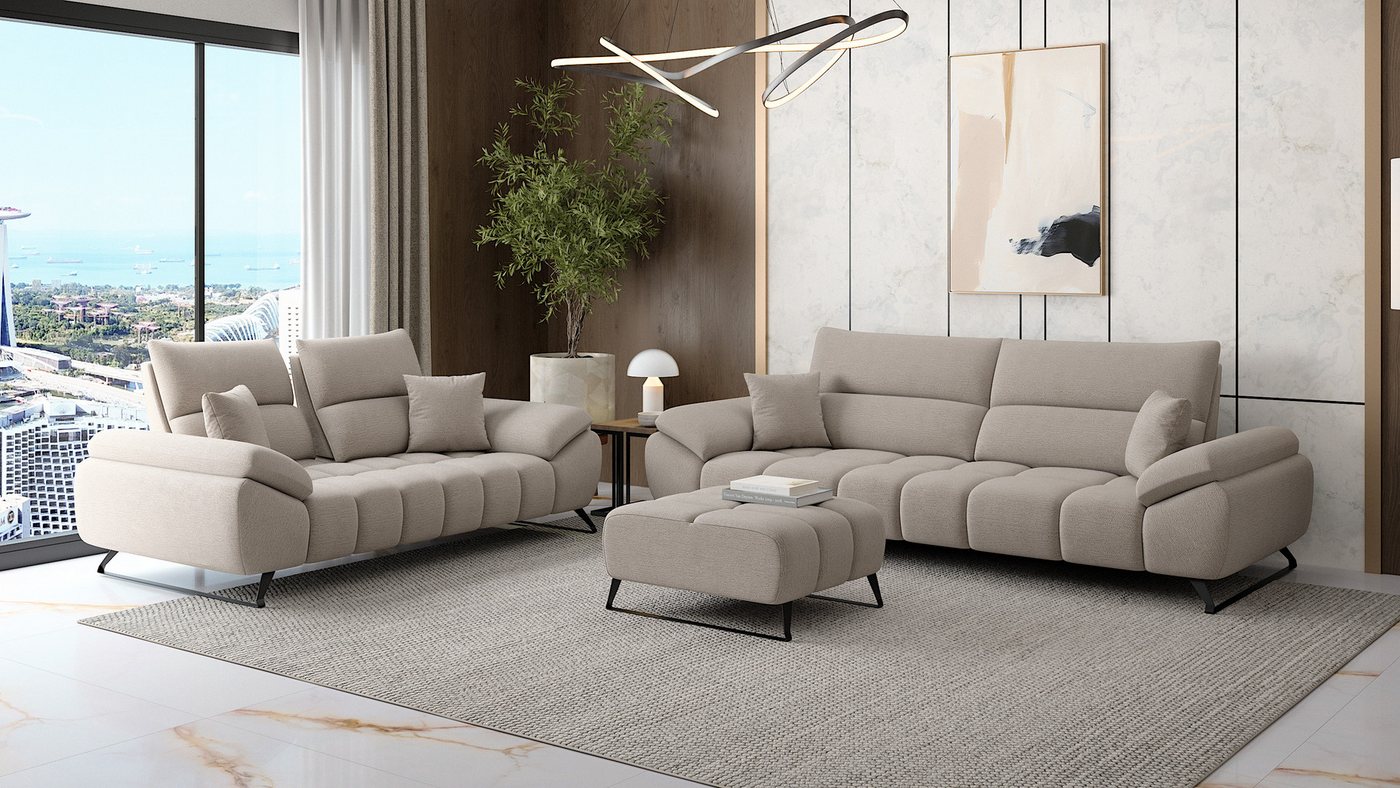 Möbeldreams Polstergarnitur Sofa-Set Ruby – Bouclé-Struktur, verschiebbare Lehne für Schlafbereich, (Set oder als Einzelsofas – wahlweise als 3-Sitzer oder 2-Sitzer, 3-tlg., 3-3-1 Set, 3-2-1 Set, 2 Sitzer oder 3 Sitzer), Kaltschaum, Pflegeleicht, ideal für Familien & Haustiere Möbeldreams Polstergarnitur Sofa-Set Ruby – Bouclé-Struktur, verschiebbare Lehne für Schlafbereich, (Set oder als Einzelsofas – wahlweise als 3-Sitzer oder 2-Sitzer, 3-tlg., 3-3-1 Set, 3-2-1 Set, 2 Sitzer oder 3 Sitzer), Kaltschaum, Pflegeleicht, ideal für Familien & Haustiere von Möbeldreams