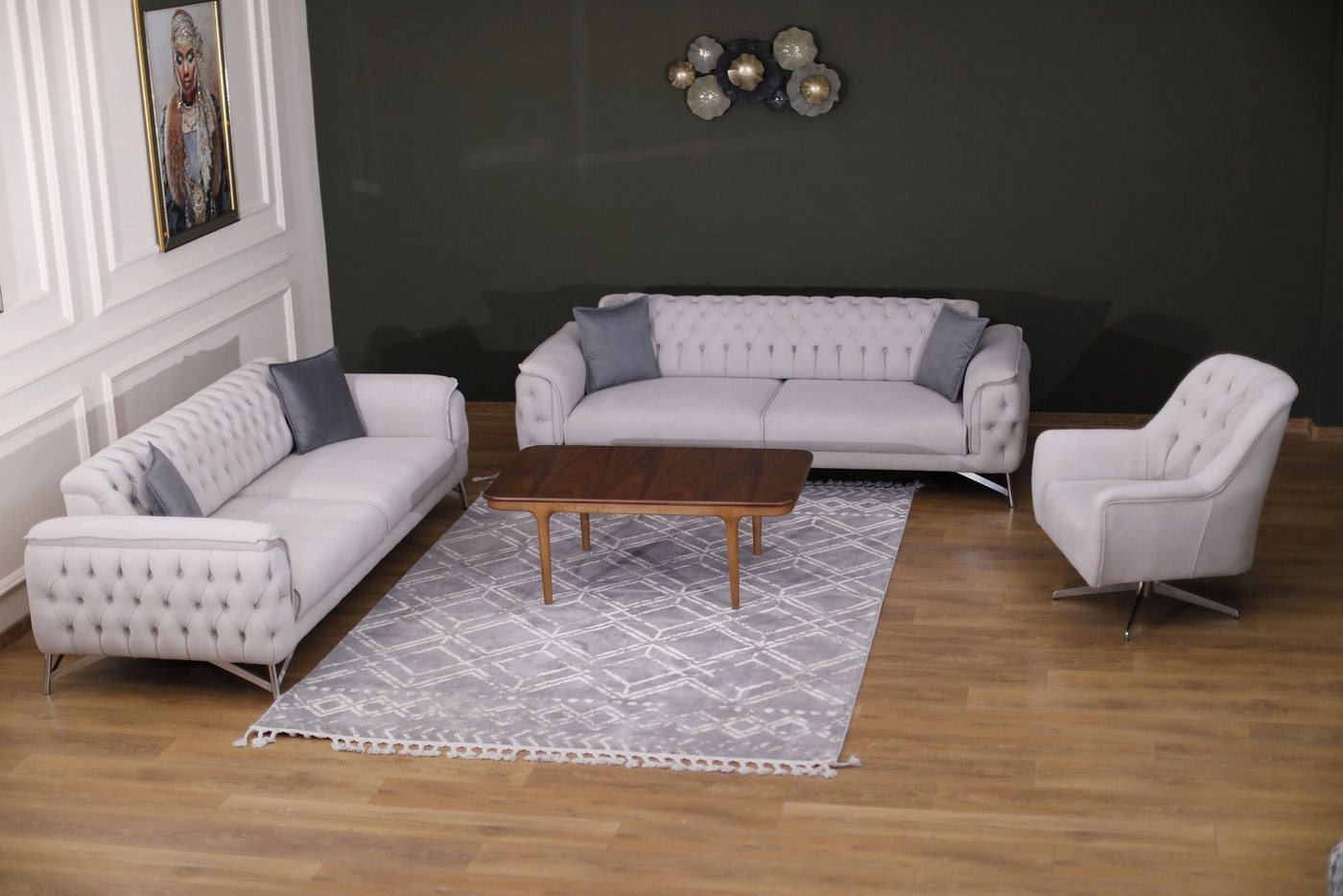 Möbeldreams Sofa Sofa-Set Alena 3-3-1 / Modernes Designer-Sofa, Schlaffunktion von Möbeldreams