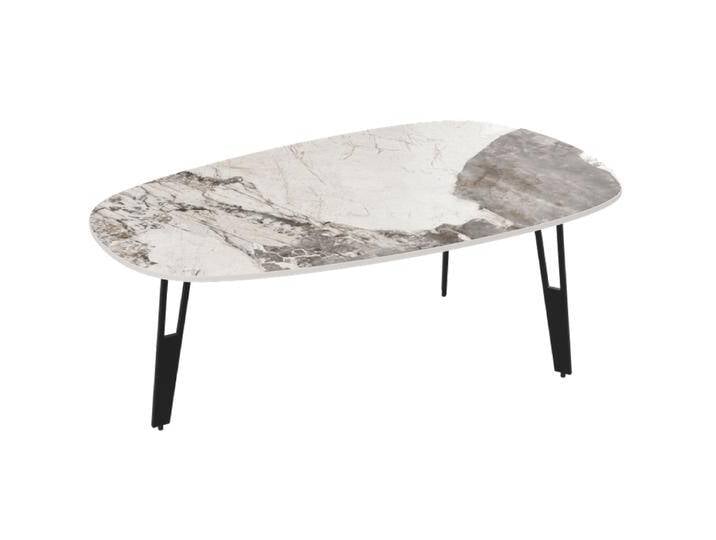 Akante Couchtisch Galice mit Keramikplatte und durchbrochenen Tischbeinen aus Mattschwarz lackiertem Stahl in 4 Höhen wählbar versandkostenfrei kaufen von Moebelexperten24.de