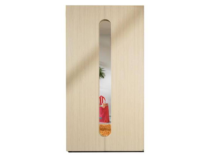 Rudolf Möbel Max-i Kleiderschrank 2-türig mit Spiegel Korpus und Front in Dekor wählbar Spiegelanschlag rechts oder links wählbar von Moebelexperten24.de