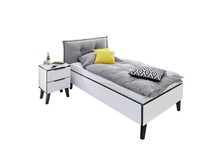 Rudolf Möbel NXTstep Bett Alpinweiß Kontrastkante Anthrazit Polsterkopfteil Webstoff Grau Holzfüße Anthrazit Liegefläche wählbar Nachtschrank optional Rudolf Möbel NXTstep Bett Alpinweiß Kontrastkante Anthrazit Polsterkopfteil Webstoff Grau Holzfüße Anthrazit Liegefläche wählbar Nachtschrank optional von Moebelexperten24.de