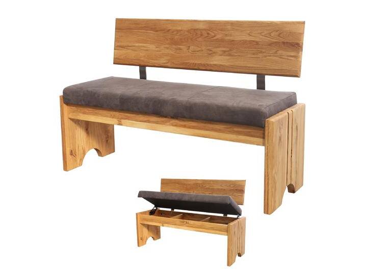 Standard Furniture Bergen Sitzbank mit Stauraum Truhenbank in Eiche rustik geölt Massivholz mit Rückenlehne Größe und Mikrofaser-Bezug wählbar Standard Furniture Bergen Sitzbank mit Stauraum Truhenbank in Eiche rustik geölt Massivholz mit Rückenlehne Größe und Mikrofaser-Bezug wählbar von Moebelexperten24.de