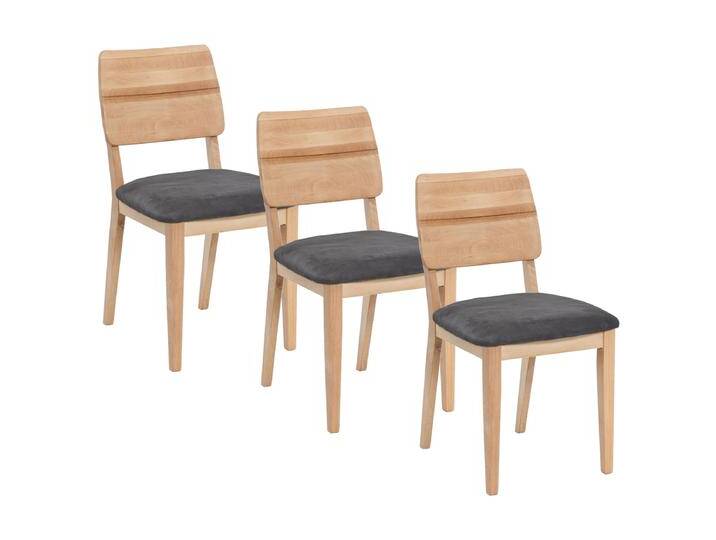 Standard Furniture Esszimmerstuhl Norman 3 in Kernbuche Massivholz Sitzfläche in Hera anthrazit im 3er-Set mit horizontaler Fräsung am Rücken Standard Furniture Esszimmerstuhl Norman 3 in Kernbuche Massivholz Sitzfläche in Hera anthrazit im 3er-Set mit horizontaler Fräsung am Rücken von Moebelexperten24.de