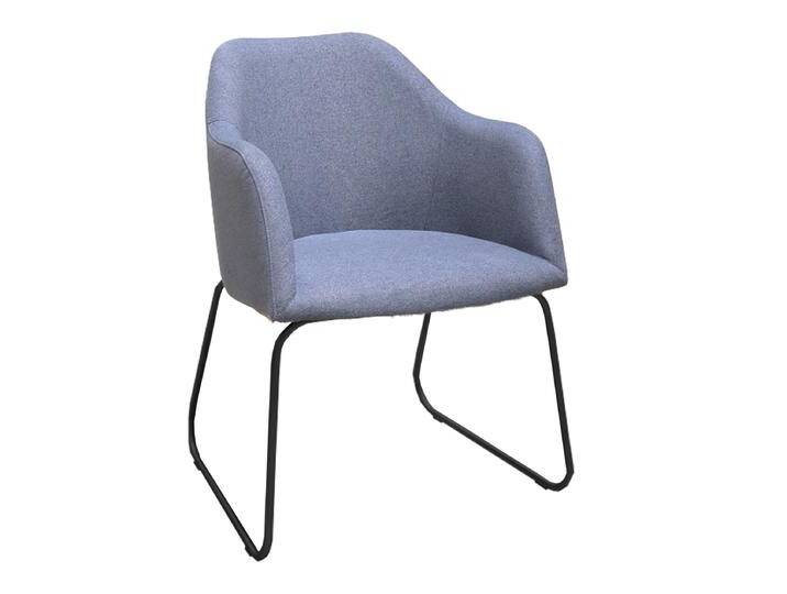 Standard furniture Esszimmerstuhl Theo mit Draht-Kufengestell in Edelstahl oder Metall schwarz Polsterstuhl für Esszimmer Bezugfarbe wählbar von Moebelexperten24.de