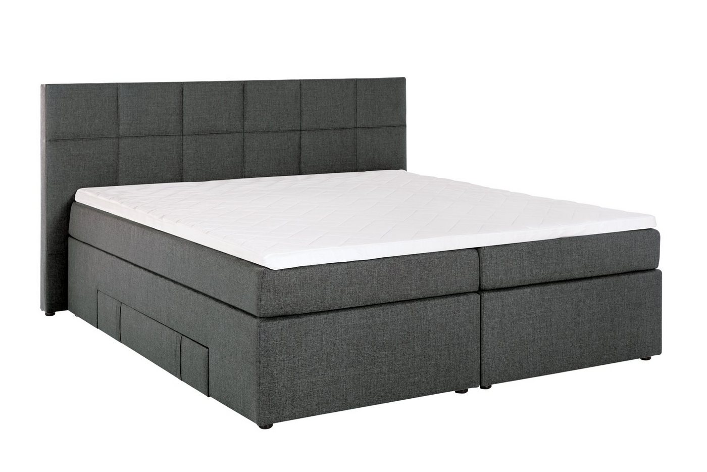 Möbelfreude Boxspringbett Boxspringbett Bea mit Bettkasten Anthrazit 140..., Anthrazit 140x200 cm H2 7-Zonen-Taschenfederkern Matratze + Visco-Topp von RAVENSBERGER Matratzen