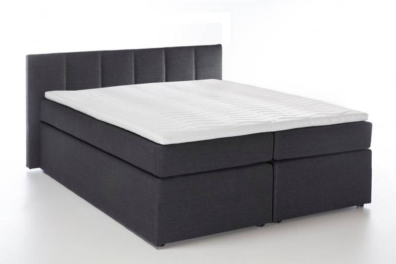 Möbelfreude Boxspringbett Boxspringbett Bea mit niedrigem Kopfteil Anthr..., Anthrazit 140x200 cm H2 7-Zonen-Taschenfederkern Matratze + Visco-Topp von RAVENSBERGER Matratzen