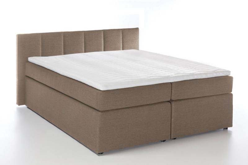 Möbelfreude Boxspringbett Boxspringbett Bea mit niedrigem Kopfteil Beige..., Beige/grau 180x200 cm H2/H3 7-Zonen-Taschenfederkern Matratze + Visco- von RAVENSBERGER Matratzen