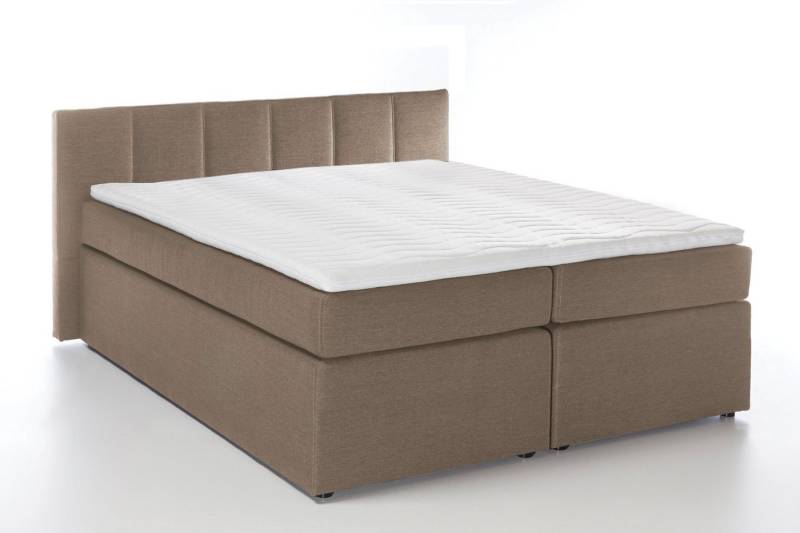 Möbelfreude Boxspringbett Boxspringbett Bea mit niedrigem Kopfteil Beige..., Beige/grau 180x200 cm H3 7-Zonen-Taschenfederkern Matratze + Visco-Top von RAVENSBERGER Matratzen