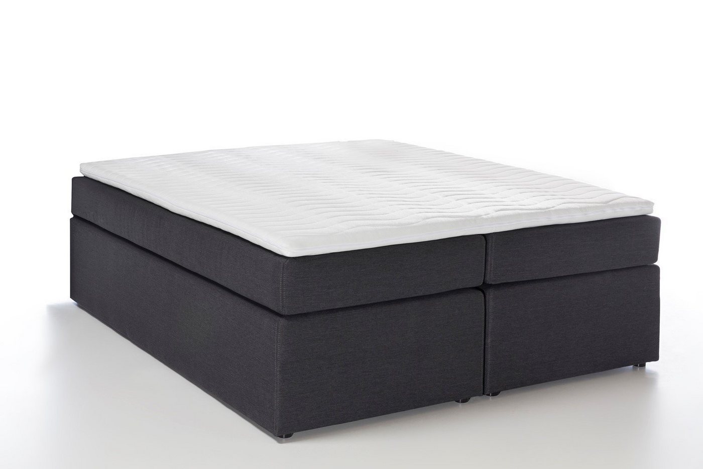 Möbelfreude Boxspringbett Boxspringbett Bella Anthrazit 140x200 cm H3, Anthrazit 140x200 cm H3, 7-Zonen Taschenfederkern-Matratze inkl. Visco von Möbelfreude