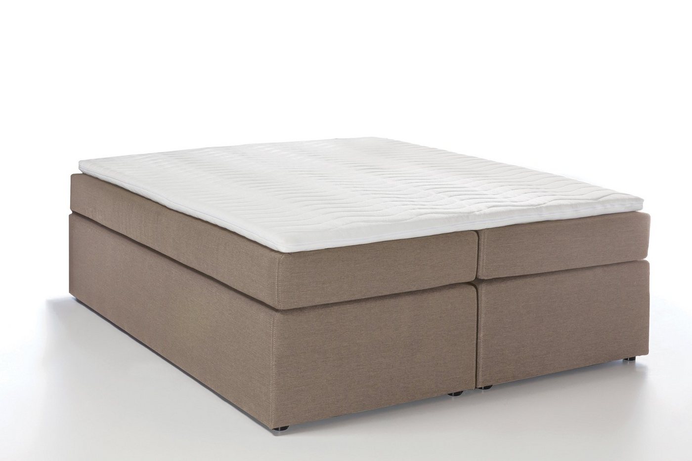 Möbelfreude Boxspringbett Boxspringbett Bella Beige/grau 140x200 cm H2, Beige/grau 140x200 cm H2, 7-Zonen Taschenfederkern-Matratze inkl. Visc von Möbelfreude