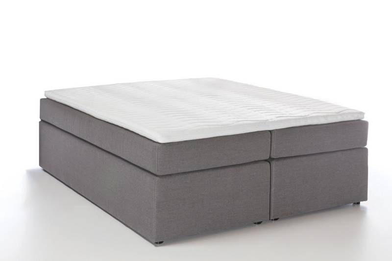 Möbelfreude Boxspringbett Boxspringbett Bella Hellgrau 200x200 cm H2, Hellgrau 200x200 cm H2, 7-Zonen Taschenfederkern-Matratze inkl. Visco- von Möbelfreude