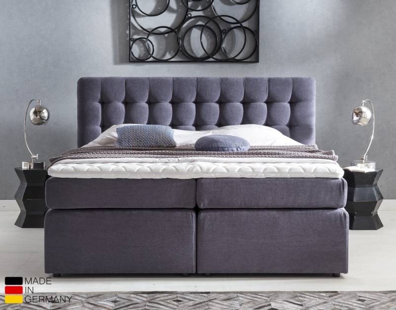 Möbelfreude Boxspringbett Boxspringbett Perris 160x220 cm Anthrazit Uni H3, 160x220 cm Anthrazit Uni H3 I mit hochwertigen Tonnen-Taschenfederkern von Möbelfreude