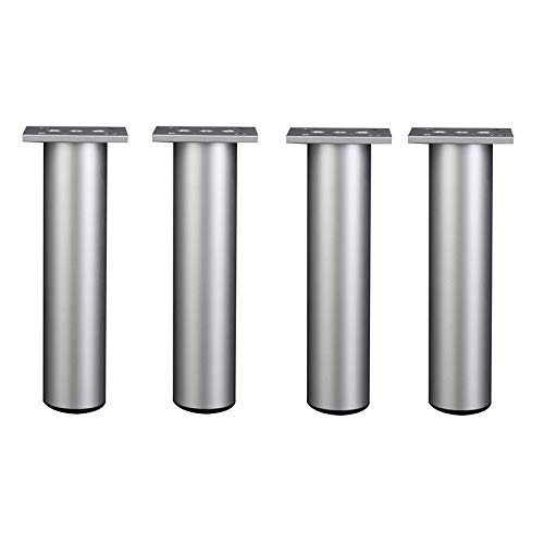 LYNN Möbelstützfuß Multifunktion Einstellbar Raum Aluminium Stützbein Sofa Schrank Möbelbeine 4 Stück Höhe 6-40Cm Pvc-Material Bodenpolster/Silber / 6 * 25cm von Möbelfüße